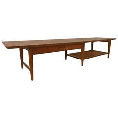 Long Mid-Century Walnut Coffee Table By Lane 9