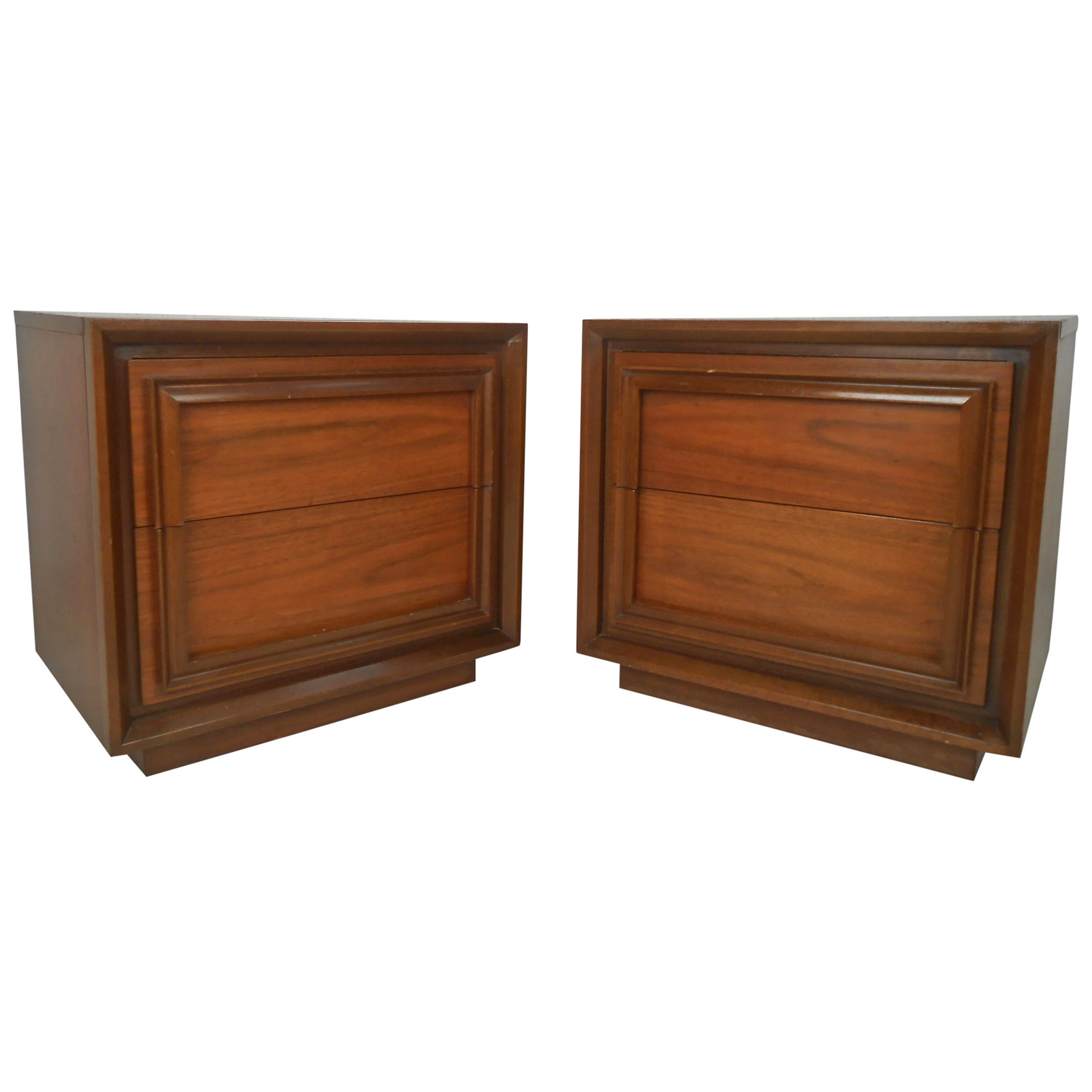 Pair of Mid-Century Two-Drawer Night Stands by J.B. Van Sciver