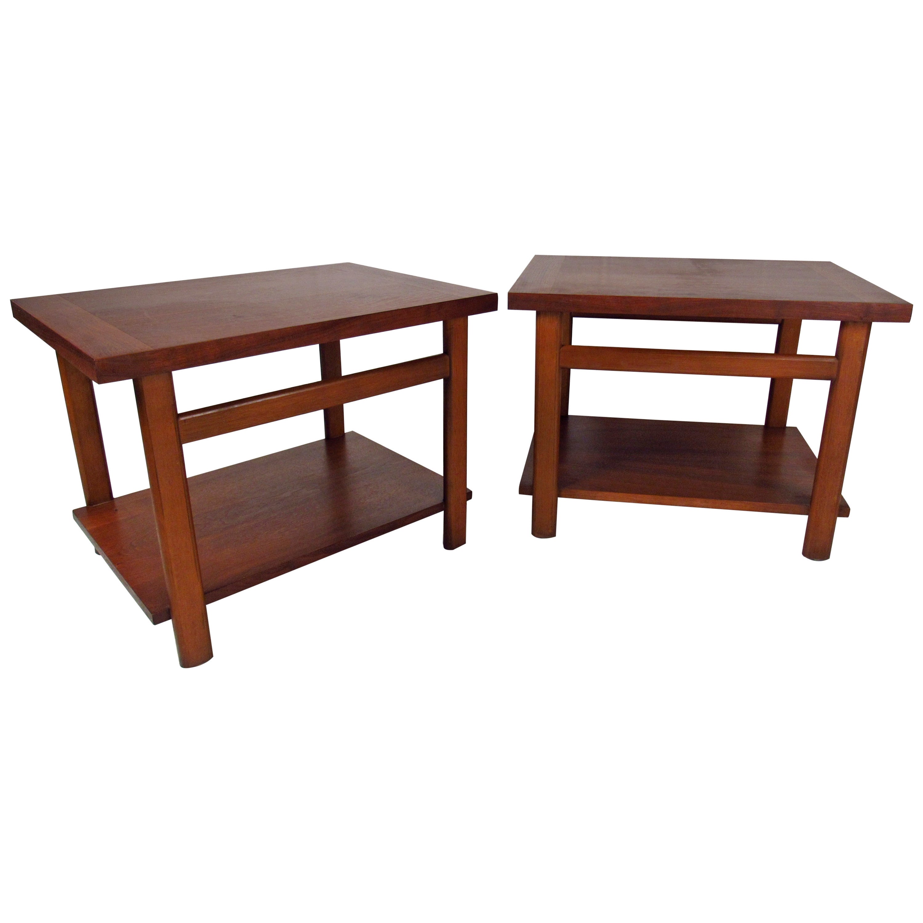 Pair of Mid-Century Modern Walnut End Tables by Lane