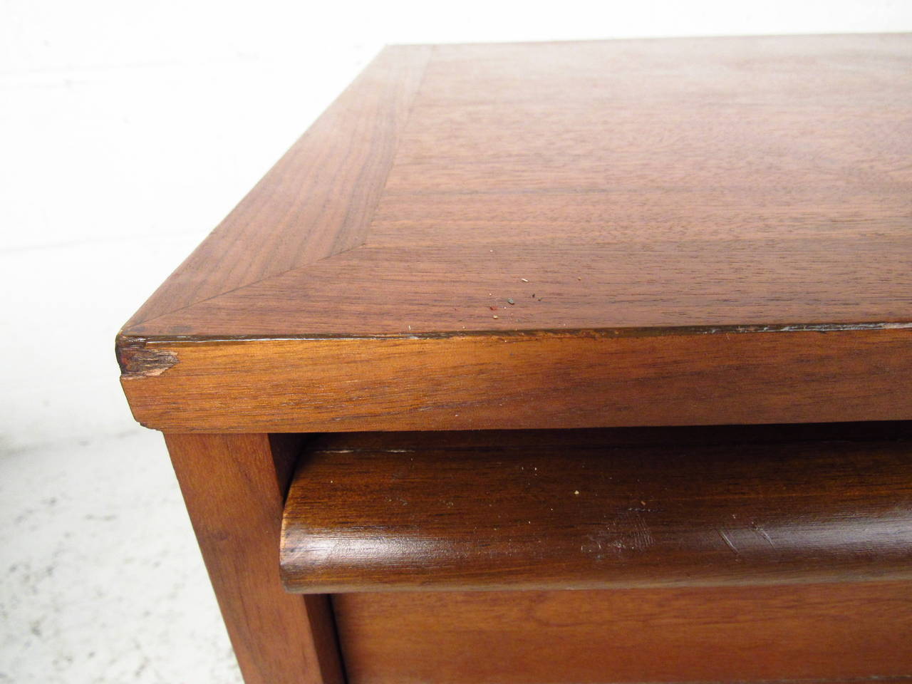 Pair of MidCentry Modern Curved Front Night Stands by Lane at 1stDibs