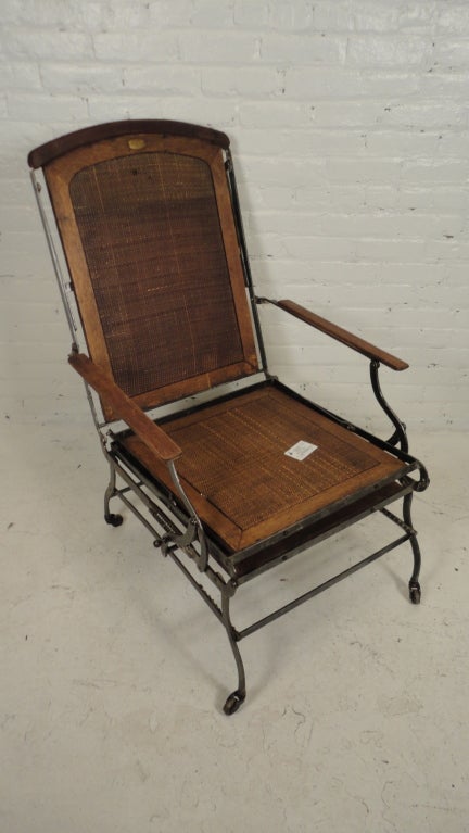 Very unique reclining lounge chair made by "Marks Adjustable Chair Co., New York".