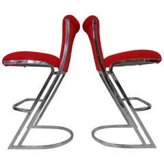 Pair of Cantilever Stools Baughman Style