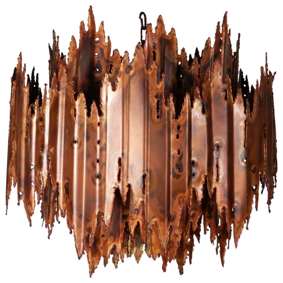 Spectacular Brutalist Lamp by Tom Greene