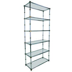 Mid-Century Chrome and Glass Etagere Display