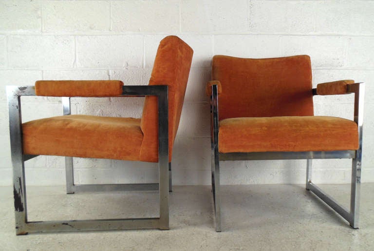 Mid-Century Modern Pair of Vintage Modern Armchairs