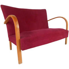 Unique Mid-Century Modern Bentwood Settee 2