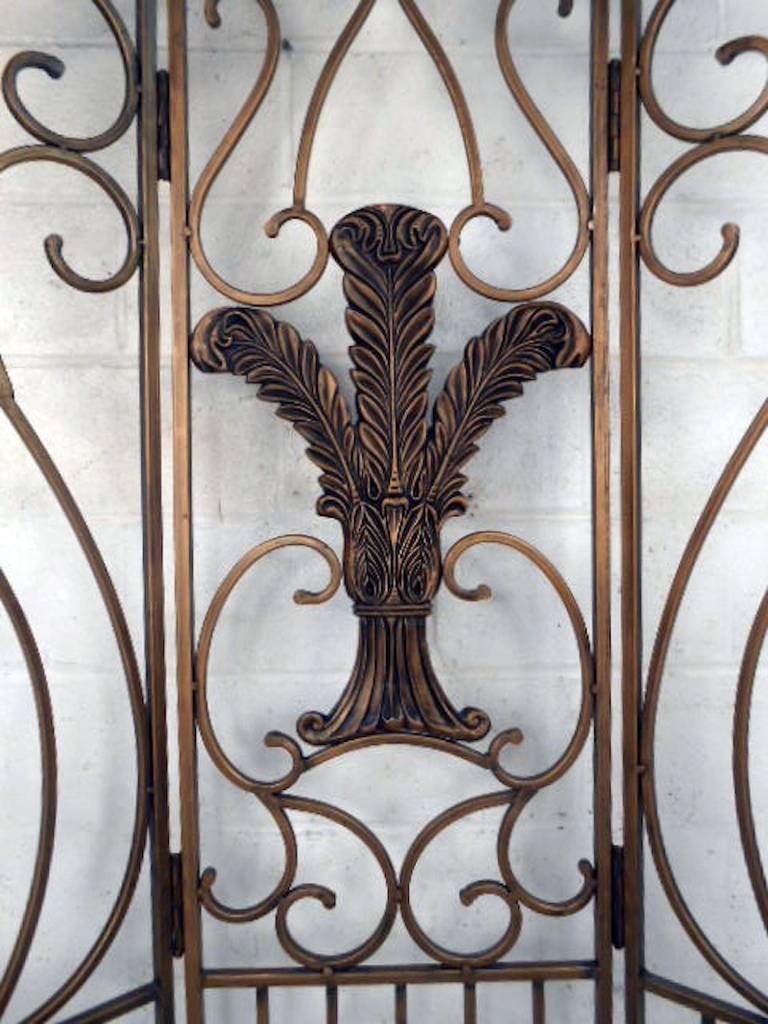 20th Century Beautiful Ornate Steel Decorator's Screen For Sale