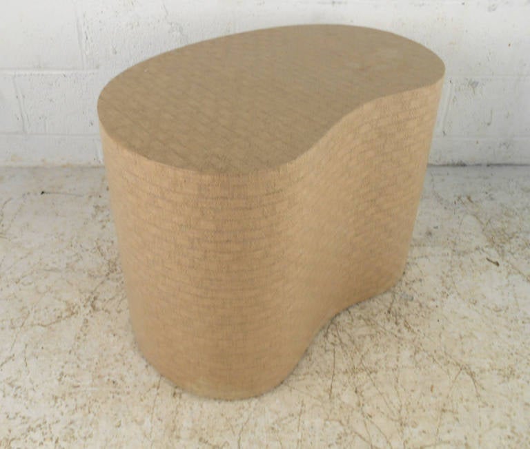 Mid-20th Century Mid-Century Modern Karl Springer Style Kidney End Table For Sale