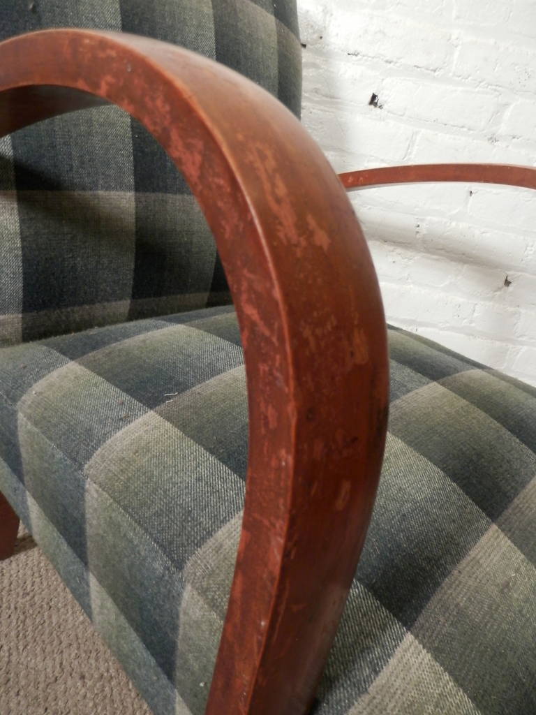retro armchairs with curved arms