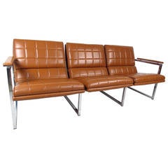 Midcentury Milo Baughman Style Three-Seat Sofa 9