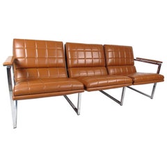 Mid-Century Modern Milo Baughman Style Three-Seat Sofa