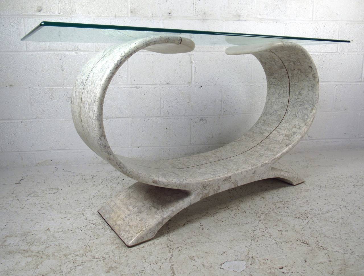 Mid-Century Modern Maitland-Smith Attributed Tessellated Console Table