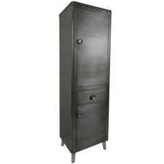 Vintage Stripped Metal Two Cabinet Locker