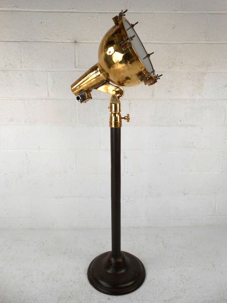 Vintage Brass Industrial Spotlight