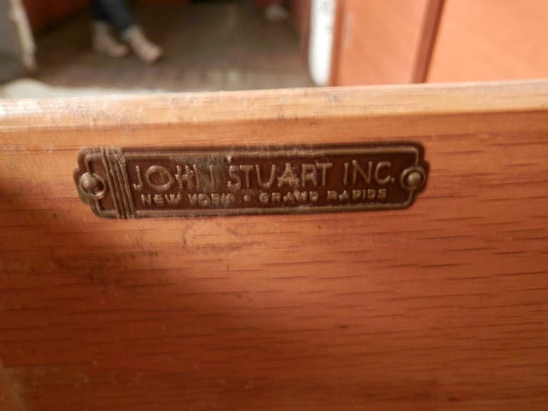 Mid-20th Century John Stuart Labeled Sliding Door Cabinet