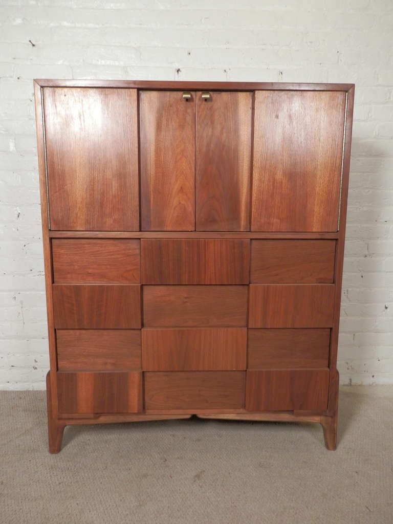 Rare Brutalist Style Tall Chest by American of Martinsville