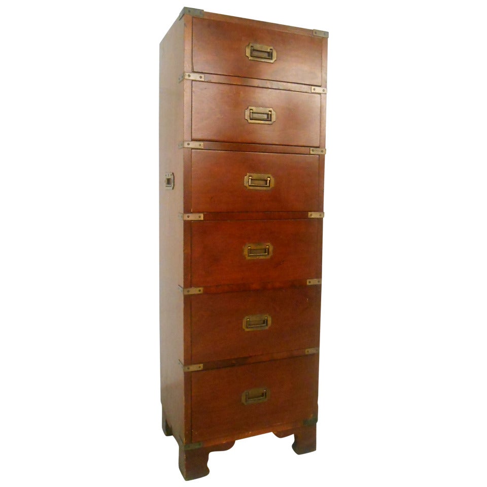 Unique Vintage Campaign Style Lingerie Chest