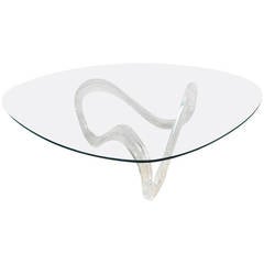 Mid-Century Modern Knut Hesterberg Snake Style Kidney Shape Lucite Coffee Table 3