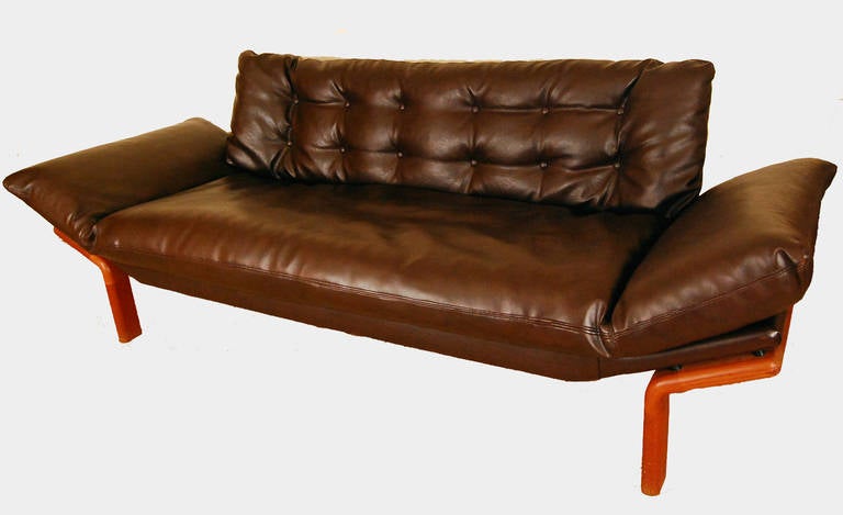 Mid-Century Modern Danish Teak Tufted Sofa by Komfort In Good Condition In Brooklyn, NY
