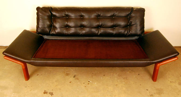 Mid-Century Modern Danish Teak Tufted Sofa by Komfort 1