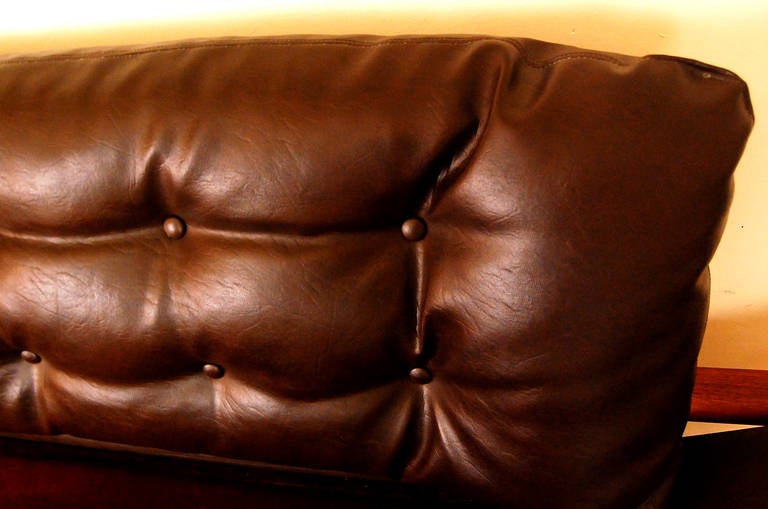 Mid-Century Modern Danish Teak Tufted Sofa by Komfort 3