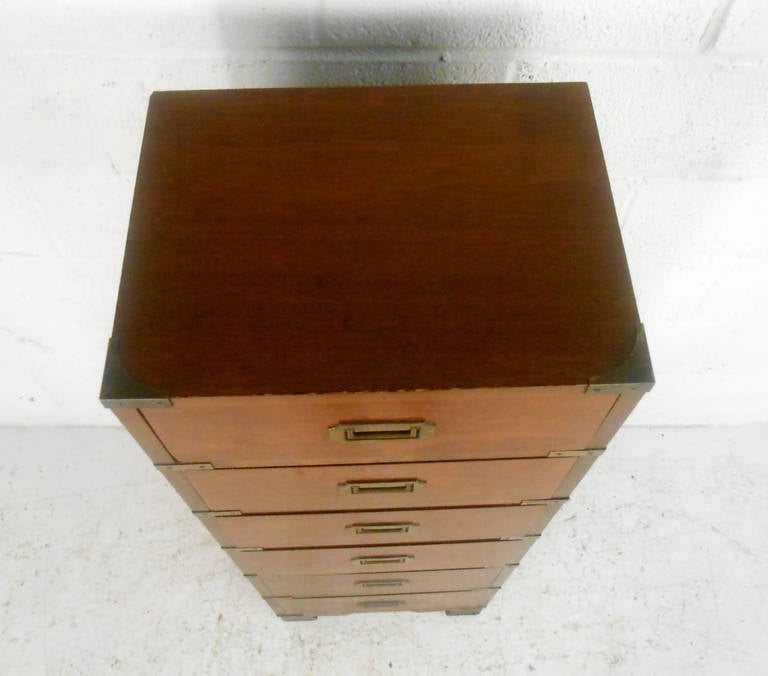 Unique Vintage Campaign Style Lingerie Chest In Good Condition In Brooklyn, NY