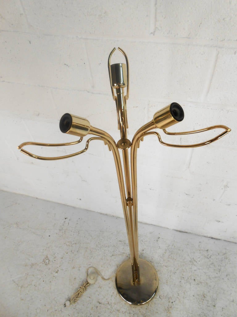 Mid-20th Century Mid-Century Modern Seguso Style Brass And Murano Glass Floor Lamp