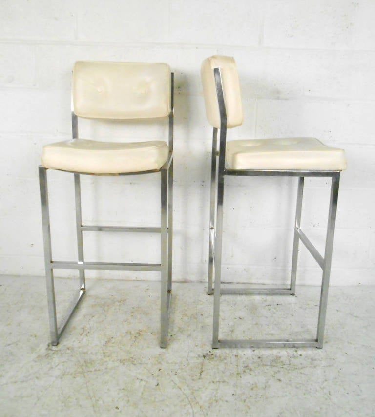 Set of Five MidCentury Modern Bar Stools by Chromcraft at 1stDibs