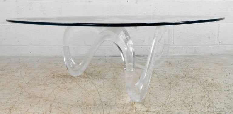 Knut Hesterberg Style Lucite Base Coffee Table In Good Condition In Brooklyn, NY