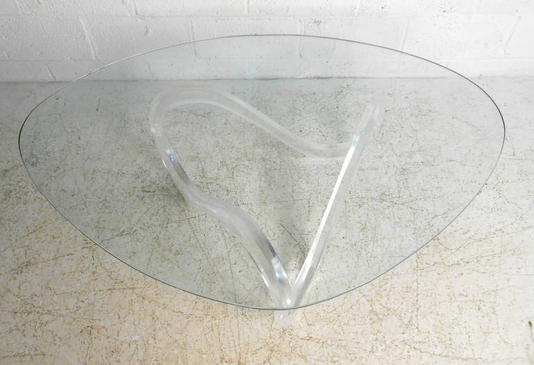 Mid-Century Modern Knut Hesterberg Style Lucite Base Coffee Table