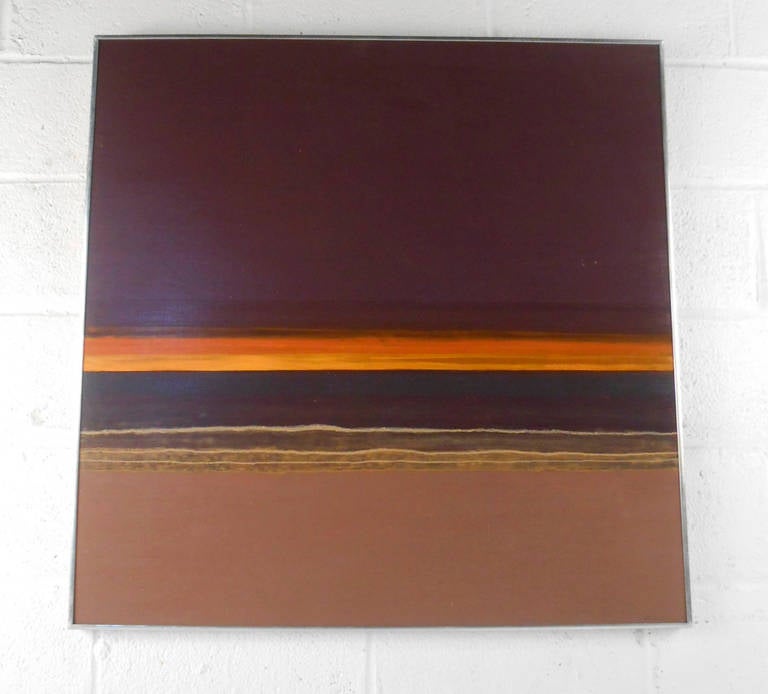 Mid-Century Acrylic Painting Sunset "Ostinato III" by Schilli Maier