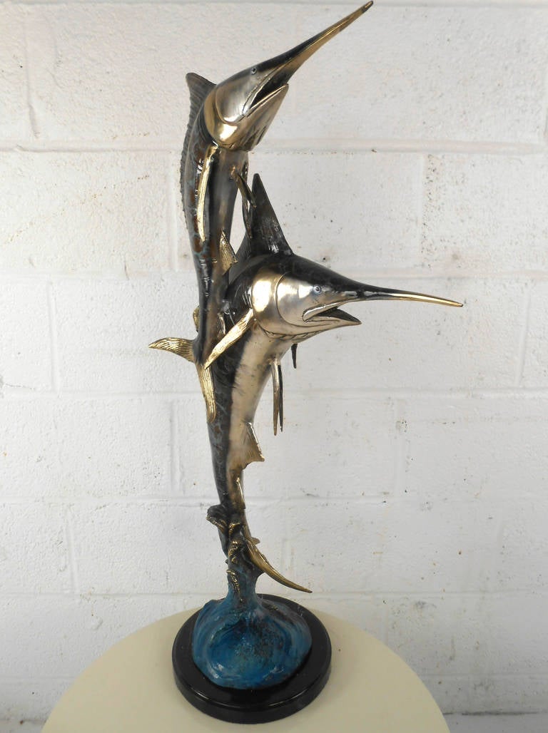 Mid-Century Modern Style Decorative Bronze Marlin Sculpture