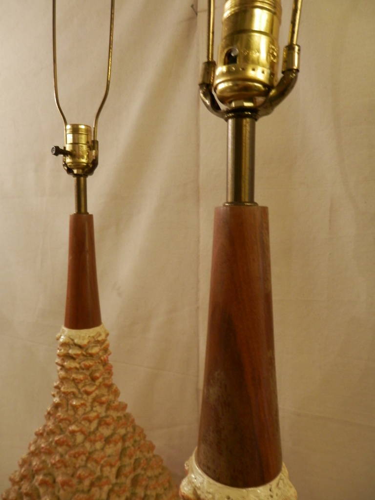 Mid-Century Modern Textured Lamps 1