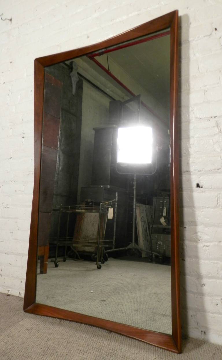 Mid-Century Sculptural Mirror By Kent Coffey In Excellent Condition In Brooklyn, NY