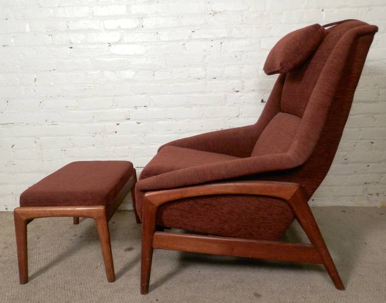 Mid-Century Modern Reclining Chair And Ottoman