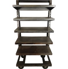Used Industrial Metal Cantilever Shelf Cart