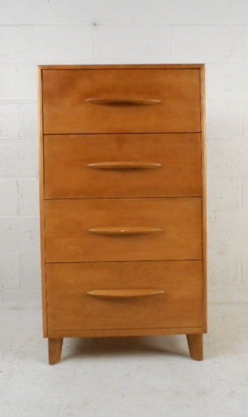 Single four-drawer dresser in solid birch. Great for small spaces or as a linen chest.