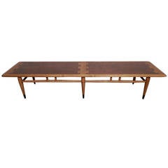 Mid-Century Walnut And Oak Inlaid Coffee Table By Lane