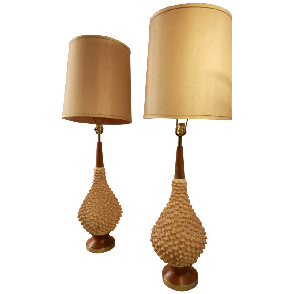 Mid-Century Modern Textured Lamps
