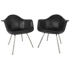 Pair Mid-Century Modern Eames Fiberglass Shell Chairs for Herman Miller