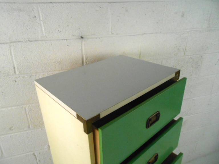 Mid-Century Modern Campaign Style Chest of Drawers 1