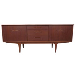 Vintage Danish Modern Sliding Door Three Drawer Server