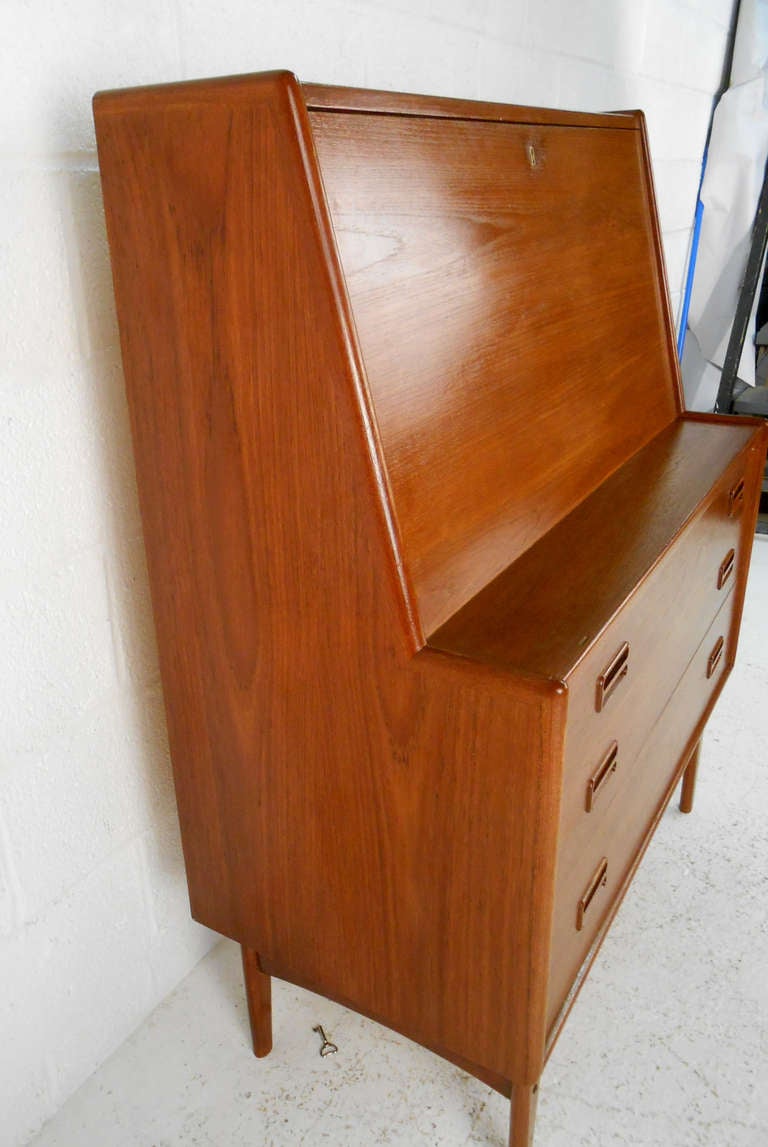 Teak Mid-Century Danish Drop Front Desk