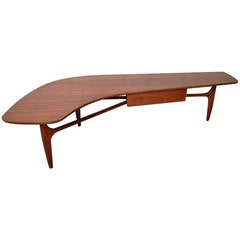 Unusual Mid-Century Modern Kidney Coffee Table