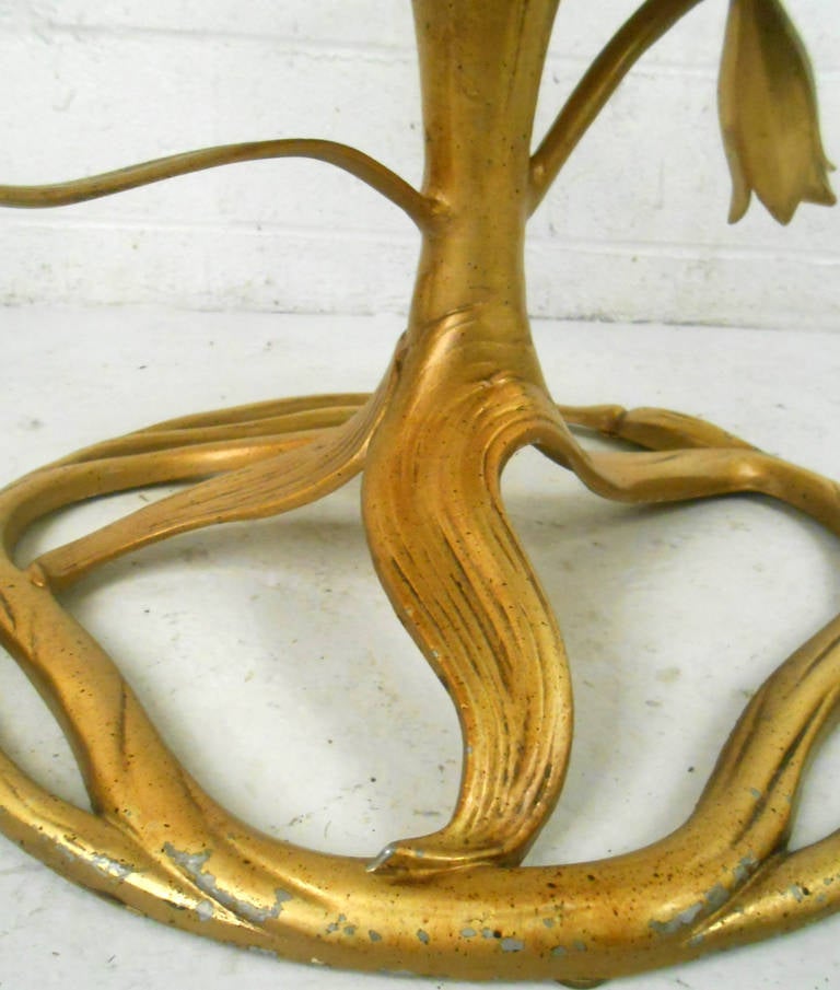 Mid-20th Century Midcentury Arthur Court Style Gilt Lily Coffee Table