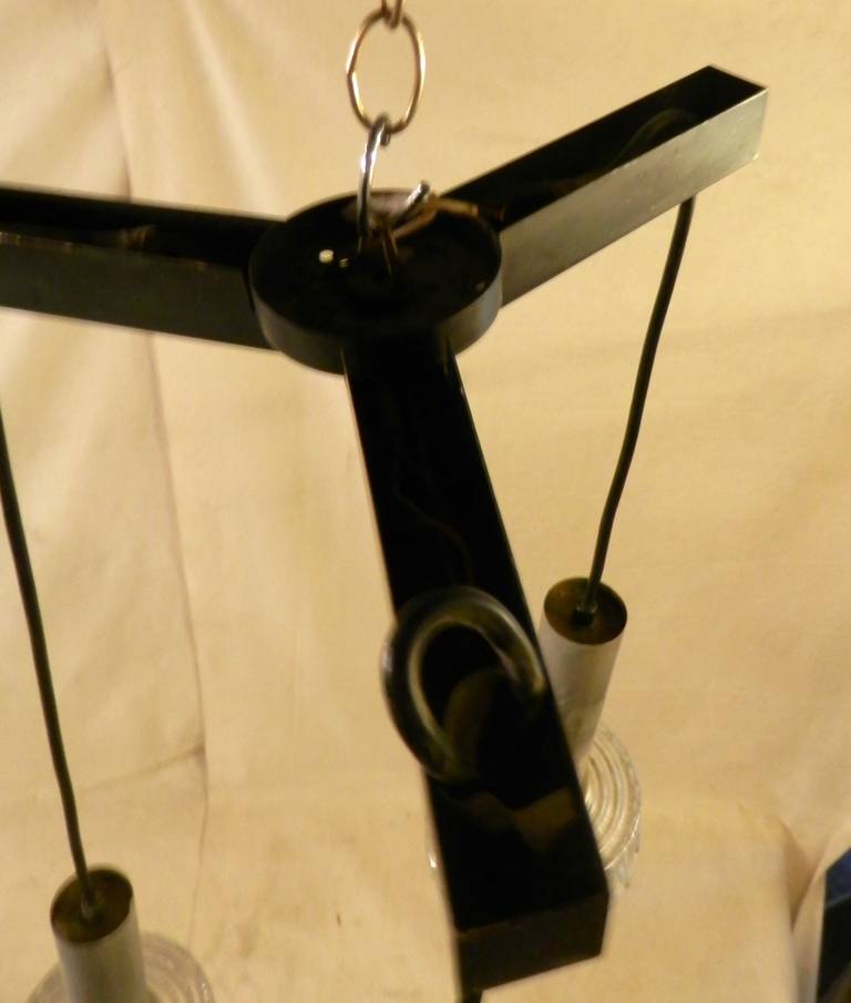 Mid-Century Modern Three Pendant Chandelier 1