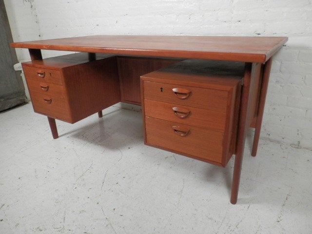 Vintage Danish Modern Teak Double-Sided Desk