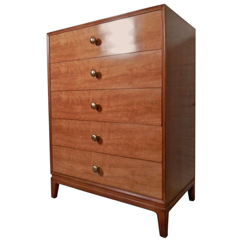 MidCentury Modern Maple Highboy Dresser at 1stdibs