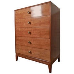 Mid-Century Modern Maple Highboy Dresser