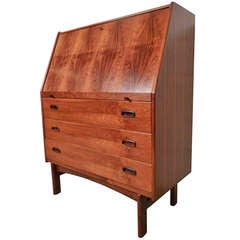 Vintage HJN Mobler Secretary Desk In Brilliant Rosewood